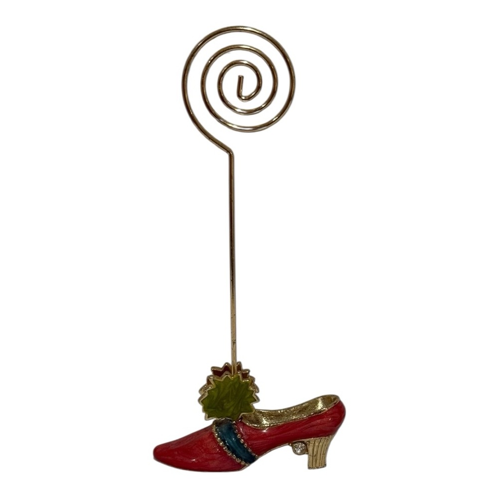 Nicole Miller New York Red Shoe Photo / Memo Holder Desk Accessory